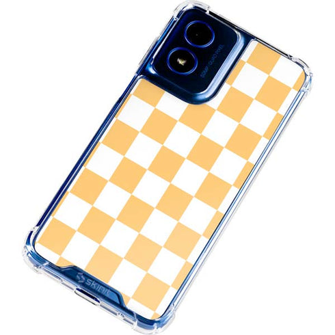 Yellow and White Checkerboard Moto G 5G (2024) Clear Case